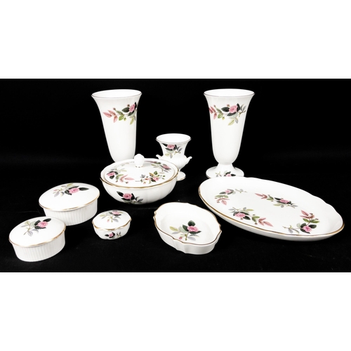 150 - A collection of WEDGWOOD Hathaway Rose pattern Fine Bone China to include pill boxes, oval trays and... 