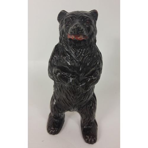 164 - A 1940s cast metal cold painted standing bear money box approx 15cm tall#175