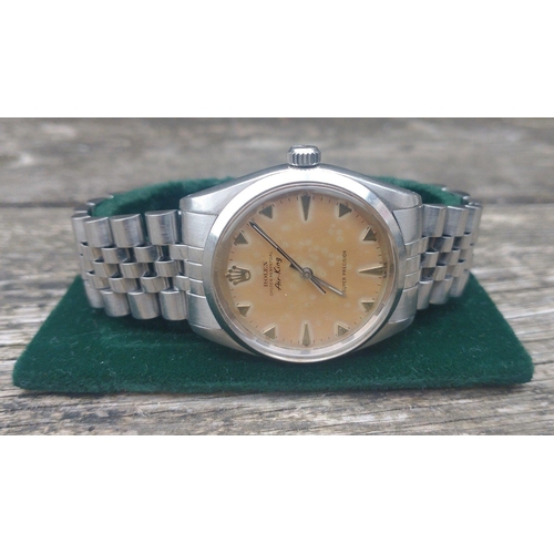 19 - ROLEX Oyster Perpetual Air-King automatic gents vintage wristwatch - serial No 374652 which places i... 