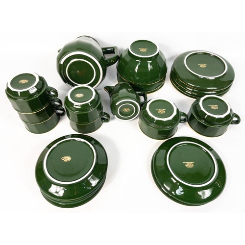 202 - QUALITY! YVES DESHOULIERES APILCO green part coffee or tea service with coffee pot 18 pieces approx#... 