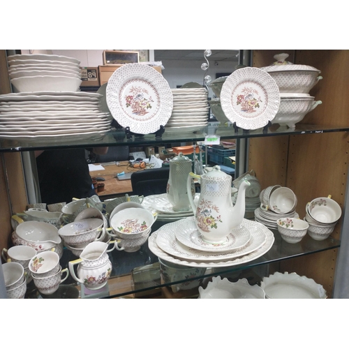 204 - A vintage ROYAL DOULTON part dinner and tea service in the GRANTHAM pattern D5477 to include a coffe... 