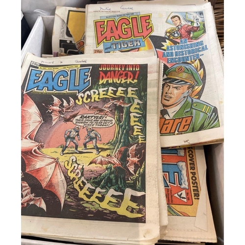 228 - A box FULL OF Vintage EAGLE COMICS dating from the 1980s.  Many are combined Eagle & Tiger editi... 