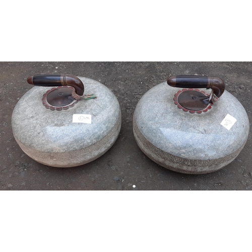 250 - A pair of highly collectable antique AILSA CRAIG curling stones complete with original brass handles... 