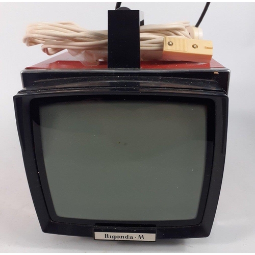 259 - A retro RIGONDA VL -100 M small portable Transistor TV set in red case and original packaging. Made ... 