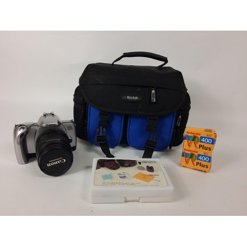 267 - A CANON EOS300V film camera in case.  Removeable Canon 58mm EF 28-105mm zoom lens.  Appears to be in... 