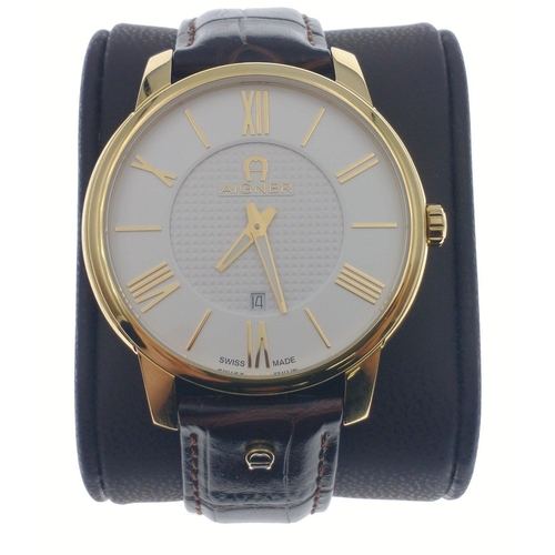 28 - AIGNER Padua gents quartz wristwatch within its original presentation case Model A24000 on rear case... 