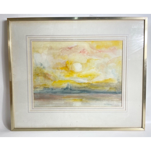 314 - JOAN RENTON, 'Sunset On The Forth, ORIGINAL WATERCOLOUR, signed in pencil and dated verso 1975 - dim... 