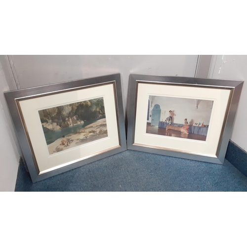 318 - Two CLASSIC  prints of watercolours by RUSSELL FLINT to include 'In My Studio' (1938) and 'By the Ar... 