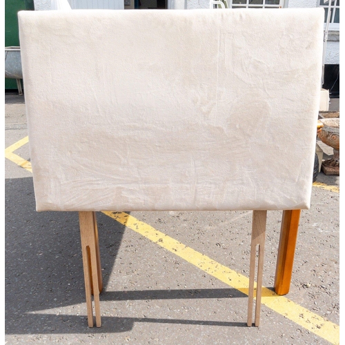 357 - AS NEW CONDITION! 
A nice single bed beige suede headboard - dimensions of headboard only is 90cm x ... 