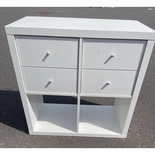 375 - An ex- IKEA white storage unit with 4 drawers dimensions length 67cm x height 80cm x depth 40cm appr... 