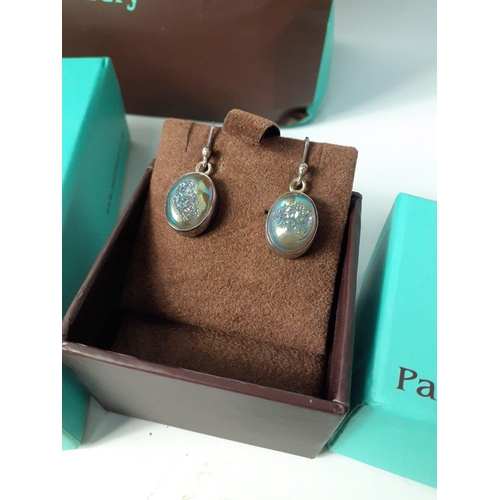 38 - PALENQUE fine Boutique jewellery lot.  Matching silver pendant and earrings in original gift boxes. ... 