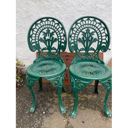 388 - Two DAINTY metal garden chairs in very good condition#400