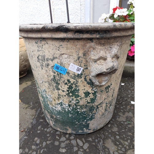 394 - A large old planter with a great patina standing 40cm high with a rim of 46cm.  Will be a great back... 