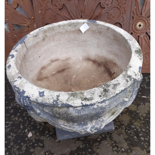 396 - A one piece oval planter with a lovely patina - great to show off spring plantings, 30 cm high and d... 