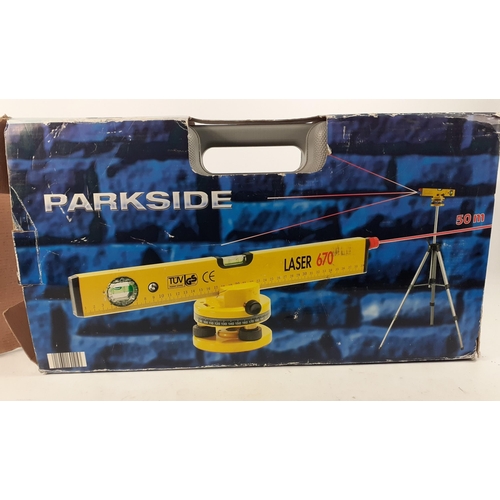 417 - PARKSIDE Laser 670 level in original box with tripod.#436