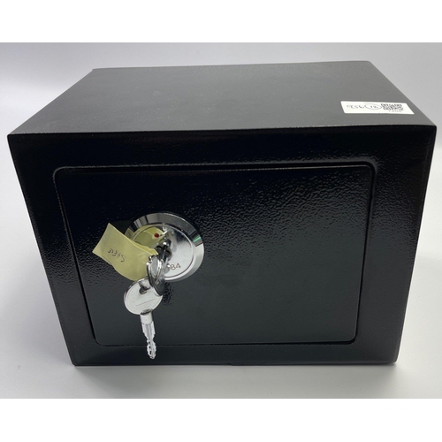 115 - A small personal metal discrete secure safe with 2 keys dimensions 23cm width x 17cm depth x 17cm he... 