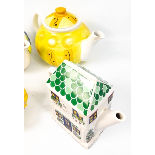 12 - A selection of NOVELTY TEAPOTS including Del Boy's 3 wheeler, some damage to the pots#10