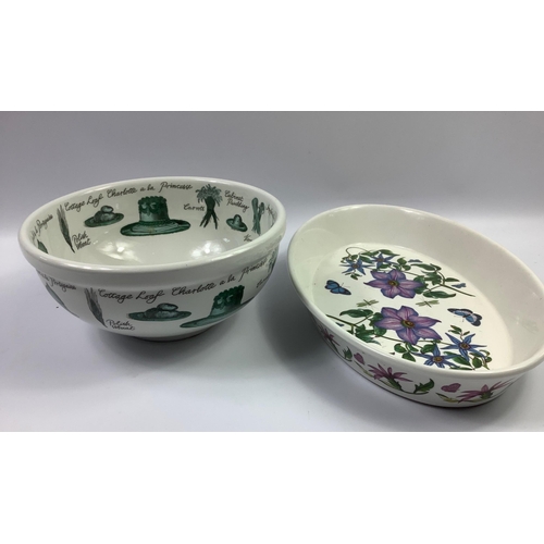 136 - PORTMEIRION kitchenware to include a large gratin dish (36cm long) and a Victorian Cook's Collection... 