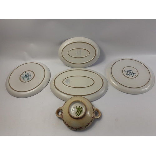 19 - An interesting small  DENBY stoneware lot to include an oval dish 32cm approx and another at 25cm ap... 