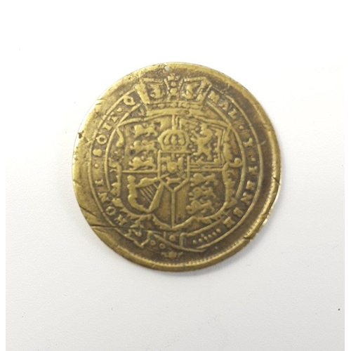 208 - 1819 George III Brass shilling gambling token in fair condition.  Overall good detail with wear to e... 