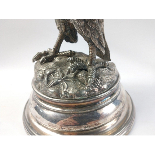 233 - A stunning silver plated EAGLE INKWELL by JAMES DEAKIN & SONS Sheffield.    Superbly well modell... 