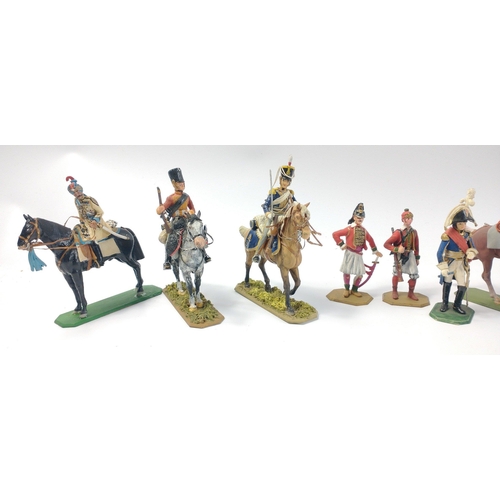 244 - 8 x diorama of French HISTOREX branded finished plastic hand painted mounted French and European lan... 