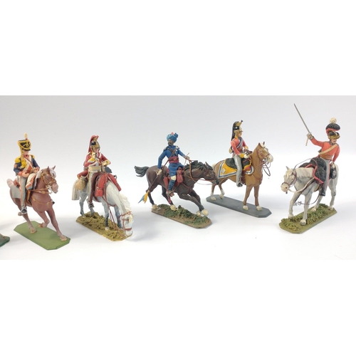 244 - 8 x diorama of French HISTOREX branded finished plastic hand painted mounted French and European lan... 