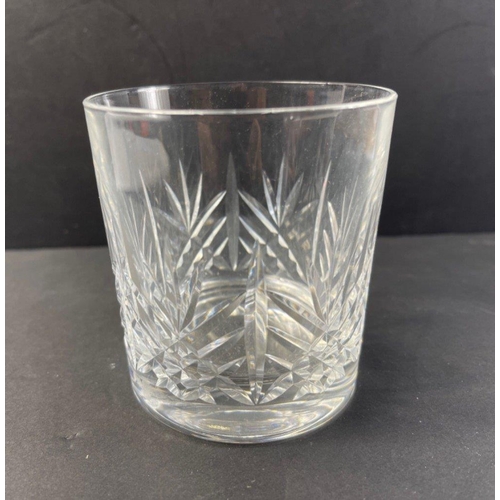 267 - A set of SIX crystal deep cut whisky tumblers.  9cm high and 8cm across.  All in good condition, no ... 