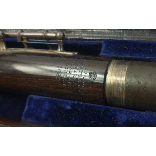 280 - A flute by RUDALL CARTE & CO of London no 1689 in its original box#259