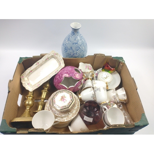 5 - A mixed lot including a WEDGWOOD 'Clio' pin dish (10 cm dia) and small vase (10cm high), an OLD ROYA... 