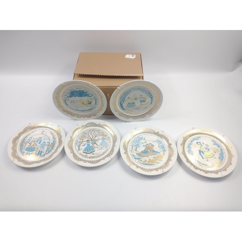 52 - A set of six SPODE CHRISTMAS PASTIMES decorative plates#47