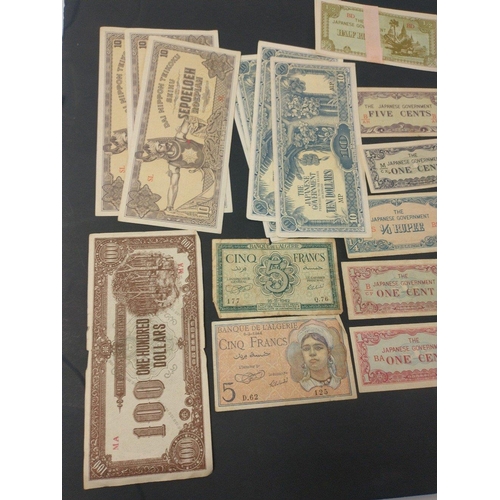 140 - Banknotes - An interesting collection of JAPANESE GOVERNMENT wartime occupation notes in dollars, ru... 