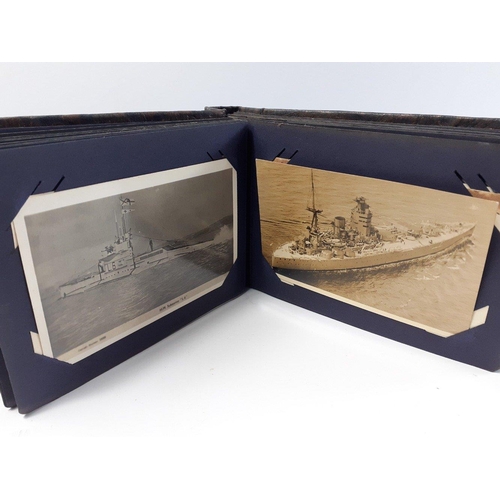 159 - A super album of postcards relating to inter war Royal Naval interest, some appear to be unique.  Ra... 