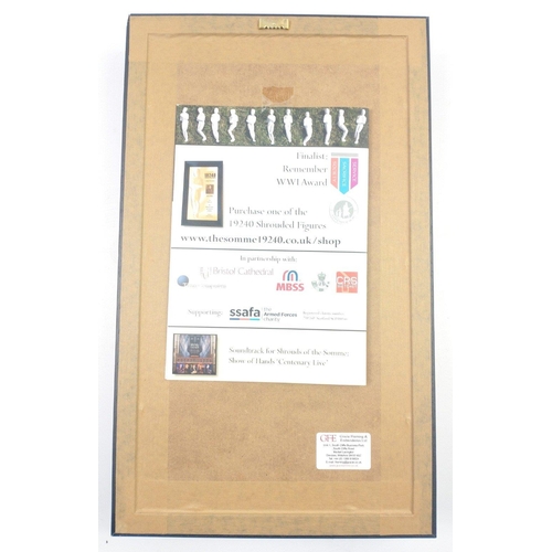 179 - A 19240 SHROUDS OF THE SOMME framed memorial to those who fell at the Somme on 1 Jul 1916 created by... 