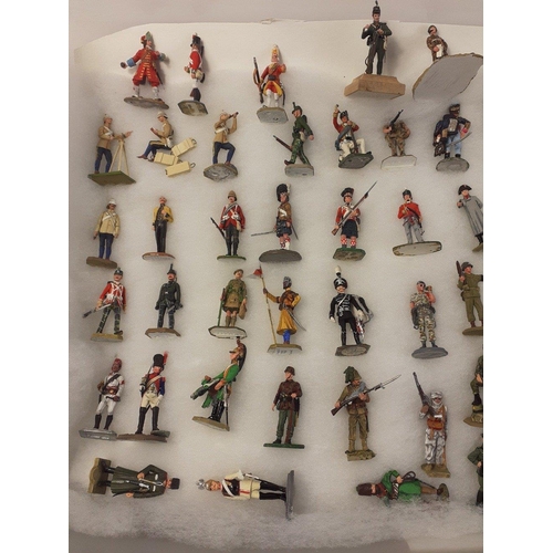 182 - A collection of diecast painted military army figures from various historical eras. Mainly unbranded... 