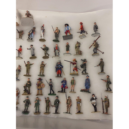 182 - A collection of diecast painted military army figures from various historical eras. Mainly unbranded... 