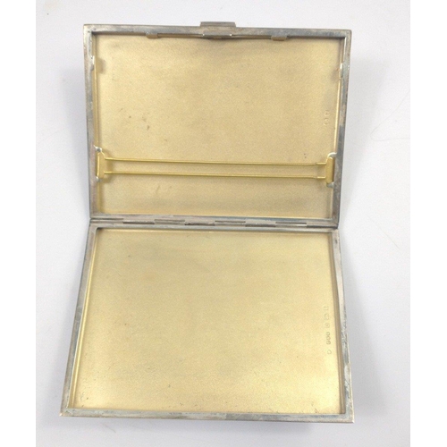 196 - A solid SILVER cigarette case by E.J. Trevitt & Sons of Birmingham and hallmarked for 1920, the ... 