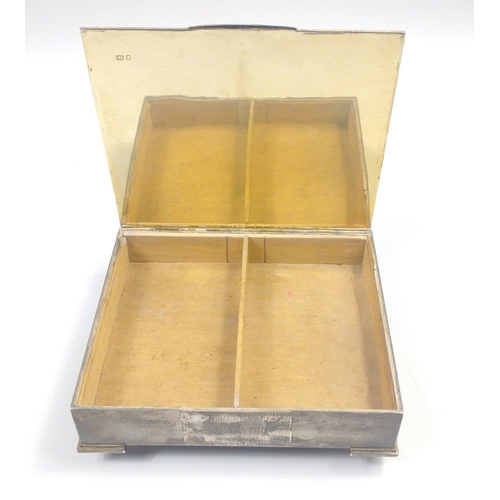 200 - A large silver twin section cigarette box, though this box could have a multitude of uses ! the box ... 