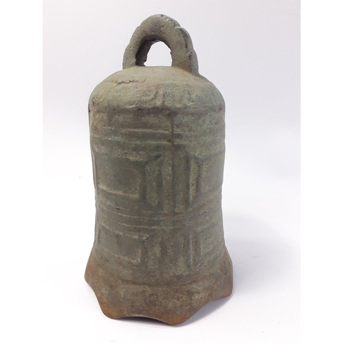 225 - Oriental / Chinese Bronze style bell (17cm high). Gross weight 861g approx#225