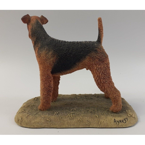 278 - A vintage Border Fine Arts figure of an AIREDALE TERRIER dated 1989 signed Ayres , the figure is in ... 