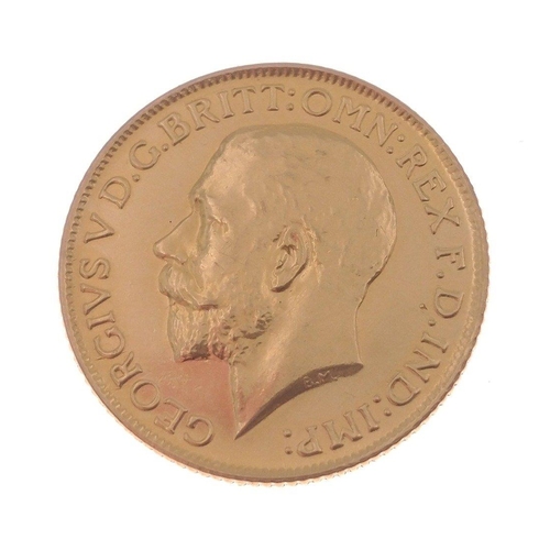 44 - A gold bullion George V 1925 wedding dowry coin from Dubai stamped 21c yellow gold 8g weight) - jewe... 