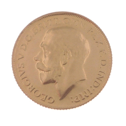 45 - A gold bullion George V 1913 wedding dowry coin from Dubai stamped 22c yellow gold 8g weight) - jewe... 