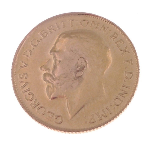 47 - A gold bullion George V 1925 wedding dowry coin from Dubai stamped 22c yellow gold 8g weight) - jewe... 