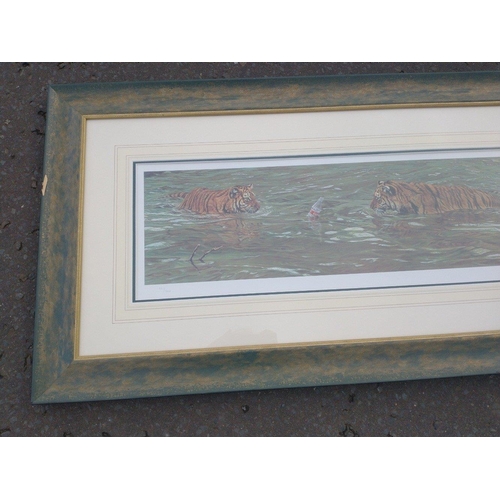 10 - A limited edition (221/500) print entitled 'Trouble Brewing' of two tigers with a Coke bottle by ALA... 