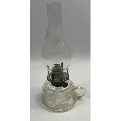 101 - VINTAGE!  A nice WEE WILLIE WINKY oil lamp with glass funnel - dimension 28cm tall approx#101