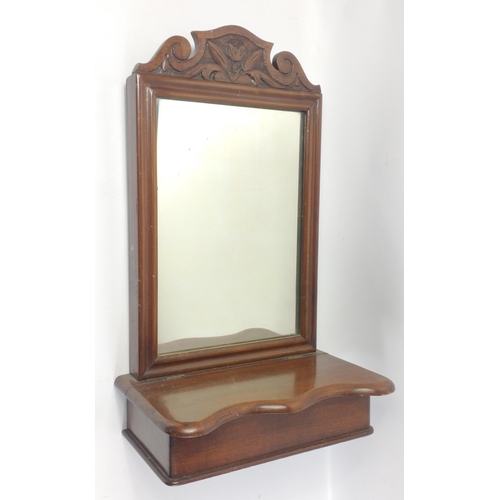 111 - An attractive Edwardian hall mirror with useful storage box below.  A very well made rustic piece an... 