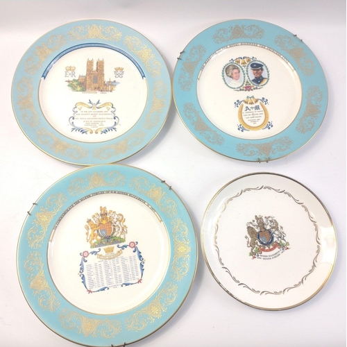 133 - AYNSLEY COMMEMORATIVE display Plates Silver Jubilee 1947-1972 and also AN AYNSLEY COMMEMORATIVE plat... 