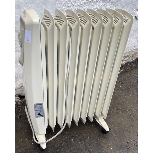 216 - A DIMPLEX branded oil filled electric radiator on castors#216