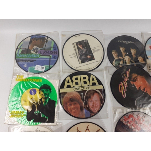 22 - An attractive collection of 17 picture disc singles to include, Spandau Ballet, Elton John, Queen, C... 