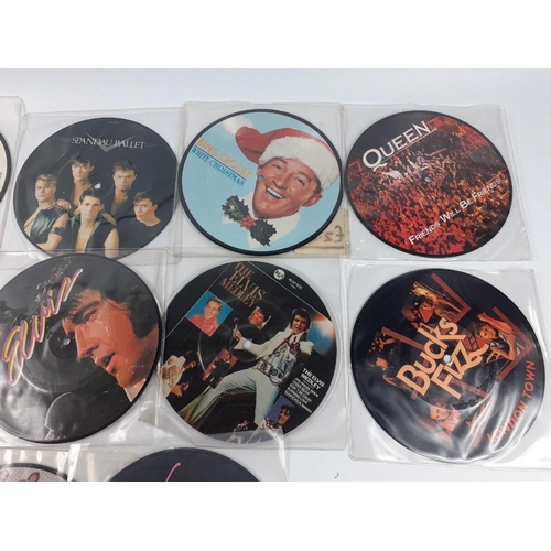 22 - An attractive collection of 17 picture disc singles to include, Spandau Ballet, Elton John, Queen, C... 